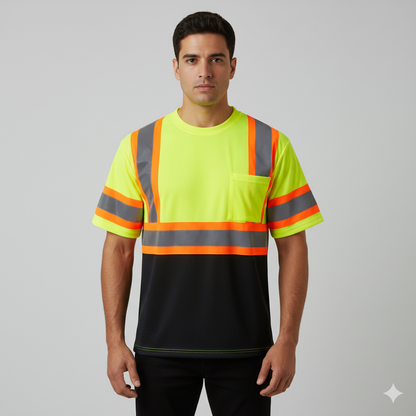 Safety First Outfitters Long-Sleeve Hoodie Shirt ( Neon Orange + Black and Neon Yellow + Black)