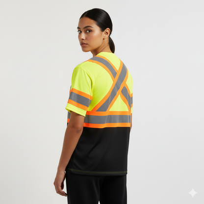Safety First Outfitters Long-Sleeve Hoodie Shirt ( Neon Orange + Black and Neon Yellow + Black)