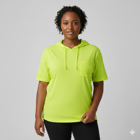 Safety First Outfitters Short-Sleeve Hoodie Shirt ( Neon Orange and Neon Yellow )