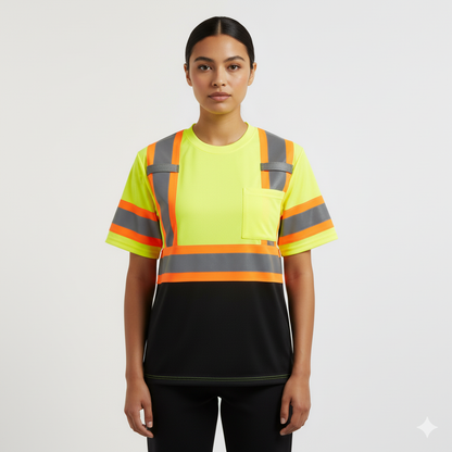 Safety First Outfitters Long-Sleeve Hoodie Shirt ( Neon Orange + Black and Neon Yellow + Black)