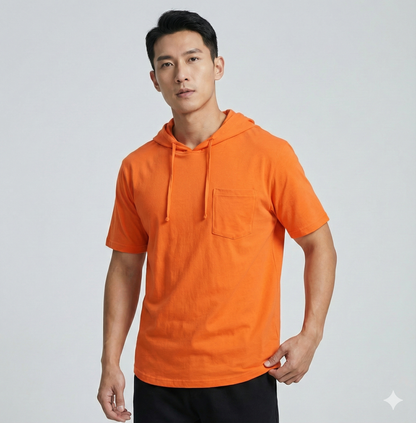 Safety First Outfitters Short-Sleeve Hoodie Shirt ( Neon Orange and Neon Yellow )